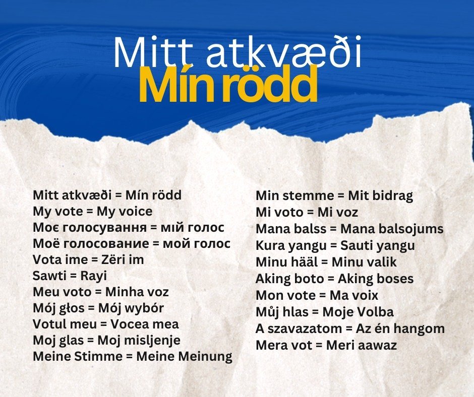Þitt atkvæði - þín rödd / Your vote - Your voice