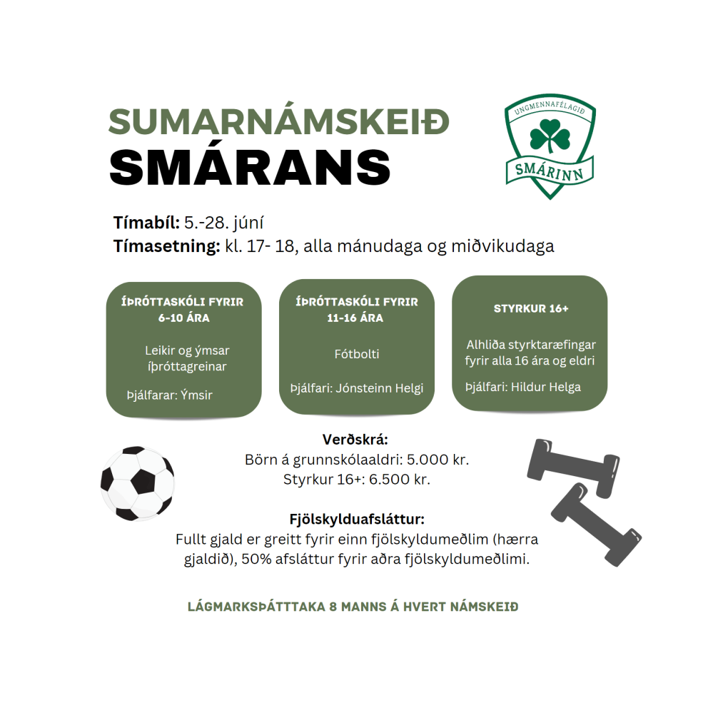 Sumarnámskeið UMF Smárans
