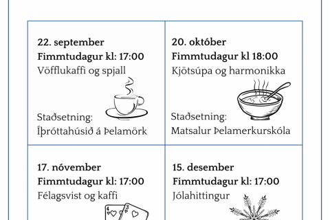 Dagskrá félagsstarfs íbúa 60+ í Hörgársveit