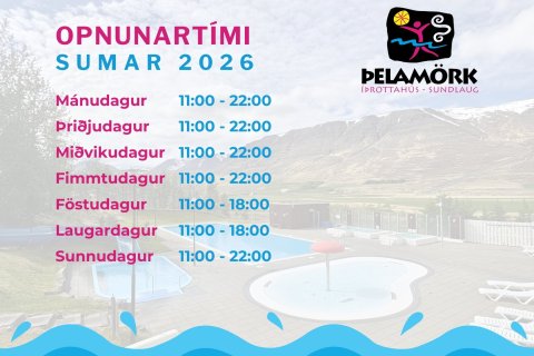 Sumaropnun í sundlauginni á Þelamörk
