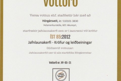 Hörgársveit hlýtur jafnlaunavottun